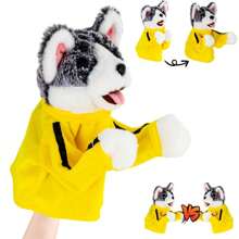 Kung Fu Husky Punching Dog Puppet Boxing Puppets Animal Toy Childrens Game Prank Toy Hand Puppets For Kids Teens Adults Birthday Party Toys For Boys Girls - Yellow - View 1