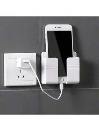 1pc Phone Charging Holder, Wall Mount Phone Stand, Bathroom Accessory, Bathroom Storage And Organizer