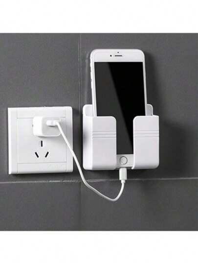 1pc Phone Charging Holder, Wall Mount Phone Stand, Bathroom Accessory, Bathroom Storage And Organizer