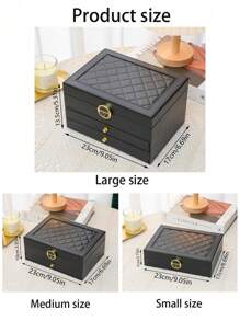 1/2/3-Layer Jewelry Box With Lock, Jewelry Organizer For Necklaces, Rings, Earrings Display Gifts For Women Back To School