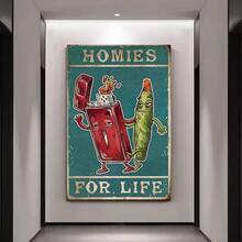 1pc Timeless Retro Homies Canvas Painting - Vintage Wall Decor For Living Room - Durable Picture Print, Easy Mount- Aesthetic Home Accent