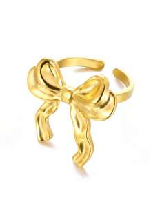 1 件不锈钢蝴蝶结手链，简约设计，优雅高品质个性化女士手镯，时尚钛钢蝴蝶结耳环项链戒指 - 蝴蝶結鋼色手鐲 - 查看 19