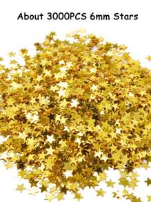 3000 pezzi Coriandoli a forma di stella glitterati, dorati, metallici, per decorazioni di matrimoni, compleanni, baby shower, festival, feste, forniture per feste