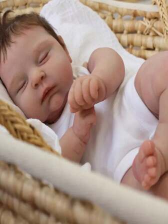 20-Inch Realistic Loulou Baby Reborn Doll With Painted 3D Soft Newborn (Send Bottle Nipple, Diaper, Birth Certificate, ) Series Doll Birthday Gift Cloth Body (Gender Free) Birthday Gift Halloween/Thanksgiving Day/Christmas Gift Easter Gift