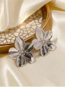 1 Stück einfacher & stilvoller Titanstahl Blumen und gefalteter Öffnungsring, lässiger Ring Schmuck für den täglichen Gebrauch, Valentinstag, Muttertag, Geschenk für Mutter