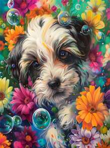 1 件套数字绘画套装女人肖像眼睛数字绘画帆布套装狗猫头鹰长颈鹿动物绘画套装成人家居卧室墙壁艺术品