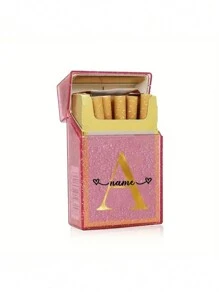 Customized Name Shiny Pink Crystal Cigarette Case, Waterproof, Holds 20 Cigarettes, Gold Lettering, Fits In Pocket Or Handbag, Perfect Gift For Him/Her - Multicolor - View 29