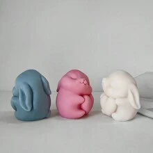 Stampo in silicone a forma di cuore con coniglietto carino, per artigianato fatto a mano