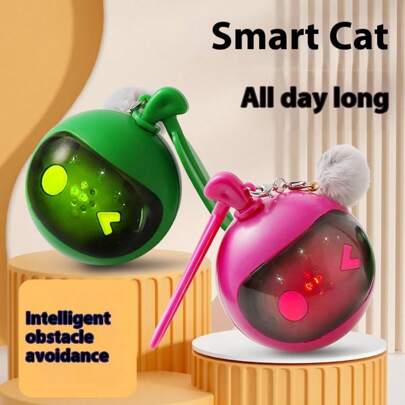 Bola elétrica inteligente para animais de estimação, brinquedo de miado de gato, bola automática para provocar gatos, brinquedo de gato, brinquedo com sons de pássaros, brinquedo de perseguição de gatos, bateria de longa duração, bola de brinquedo para animais de estimação
