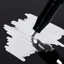 1pc Mirror Marker, 2mm, DIY Reflective Paint Pen Mirror Marker Chrome Gold And Silver Marker Signature Car Styling Art Crafts Pen Liquid Mirror Marker Silver Stone Metal Plastic Paper Model Back To School