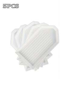 5 件装多色塑料钻石画珠子分类托盘，采用易倾倒设计，适用于工艺品珠宝收纳盒、DIY 钻石艺术配件和工具 - 彩色 - 查看 4