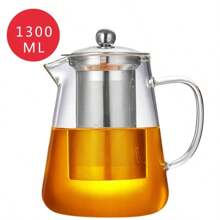 Heat Resistant Glass With Steel Flower Kettle Teawear Set Puer Oolong - Khaki - View 1