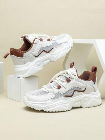2025 Herbst Sneaker für Damen modisch, weich, atmungsaktiv & leicht Mesh Laufschuhe, elegante braune Retro Farbe, unisex Lässig Walkingschuhe, geeignet für Pendeln, Fitness, Reisen, Plateausohle, runde Zehenkappe, Niedrigriemen, Multifunktion, Urlaubsgeschenk, Damensportschuhe