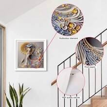 1PC 5D Special Shaped Diamond Painting Kit - Charming Goddess Design, Unique Crystal Rhinestone Diamond Art Set For Beginners And Adults, Perfect For Home Wall Decor And Holiday Gifts - Coffee Brown - View 5