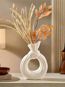 1 Piece Of Modern Simple Circle-Shaped Knotted Vase, Resin Material Home Countertop Decoration Vase Flower Cultivation Vase, Suitable For Home, Hotel, Restaurant Desktop And Entrance Decoration And Hydroponics Of Flowers And Green Plants, Can Be Used In All Seasons,Home Decor,Flower Vase,Centerpiece,Table Decor Gifts Birthday Graduation