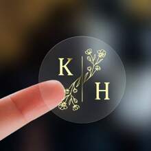 Elegant Custom Transparent Round Stickers With Waterproof Gold Foil Accents For Wedding Favors, Birthday Parties, Engagement Celebrations, Anniversary Events, Gift Seals, And Personalized Packaging - Clear Adhesive Labels With Leaf Design For Stylish And Special Event Decorations,Multi-Functional,Adjustable, Ornamental,Reusable,Adhesive,Exquisite,Adorable,High-Quality,Modern,Colorful,Cute,Comfortable,Stylish,Custom,Personalized,Unique,Ideal Gifts For Him,Ideal Gifts For Her,Boyfriend,Girlfriend,Dad,Mom,Family,Friends,Son,Daughter,Office,Tea Room,Home,Home Refresh,Customized Stickers - Multicolor - View 17