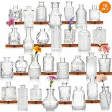 12/30/64pcs Glass Bud Vase Set, Small Vases For Flowers, Bud Vases For Centerpieces Wedding Decorations, Mini Flower Vases In Bulk For Bathroom Decor, Valentine's Day Decoration Gifts - Multicolor - View 12