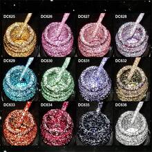 Mtssii 6PCS 5ML Champagne Gold Reflective Glitter Liner Gel Set Nail Polish Pink Silver Color Bright Sparkling French Semi Permanent Nail Painting UV Gel - 彩色 - 查看 9