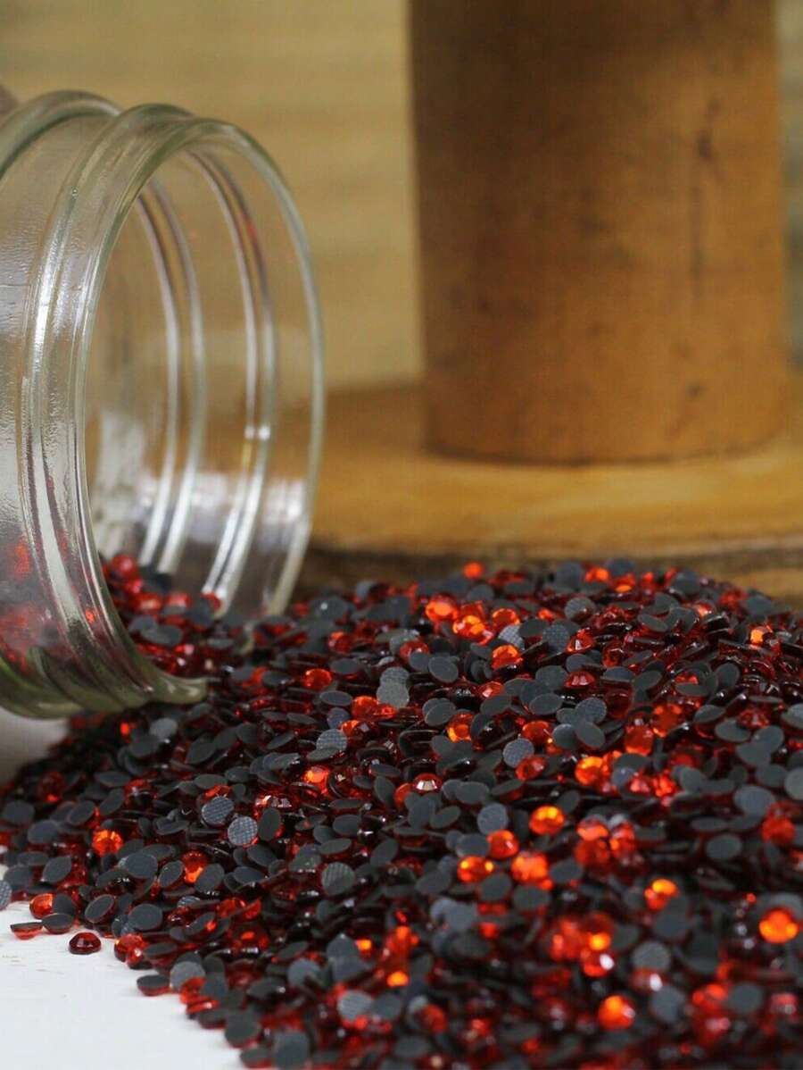 1440pcs/Bag SS12 Multi Color Glass Strass Stone Flatback Hotfix Rhinestones With Glue , 3mm Round Flat Back Hotfix Rhinestone For Clothing Shoes Hats Decoration - SS12(1440pcs/bag) - View 1