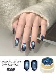 annies 1件/6件装 12克 彩色透明玻璃珠猫眼凝胶指甲油套装，可卸UV半永久磁性LED凝胶指甲油，可用于个人冬季美甲沙龙