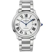 Cartier Men's Ronde 18mm Bracelet Silver Dial Quartz Movement Deployment Clasp 40mm Round Watch - Clear - View 1