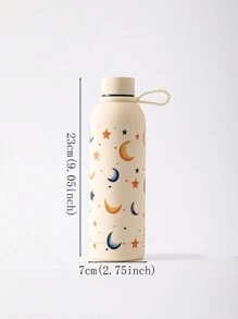 1 Stück 500ml/16.91oz Isolierbecher mit Sternen- und Mond-Motiv, hält Getränke heiß/kalt, Outdoor Sportflasche, Camping Becher, Reisebecher, Edelstahl, Auto Becher, geeignet für Schulanfang, Valentinstag, Muttertag und andere Feiertage, Geburtstagsgeschenk