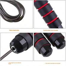 Weight-Bearing Steel Wire Bearing Skipping Rope Fitness Student Skipping Rope High School Entrance Examination Professional Sports Skipping Rope - 紅色 - 查看 3