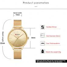 Relógio CURREN para Mulheres, Marca Top de Luxo, Moda Clássica, Relógio de Pulso para Moças, Pulseira de Malha de Aço Inoxidável, Simples, Original, À Prova D'água, Elegante, Presente Feminino 9024