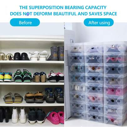 Foldable Shoe Boxes Shoe Boxes Made Of Plastic Pack Of 20 Transparent Shoe Storage Boxes