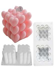 1pc Heart-Shaped Candle Mold, Suitable For Valentine's Day, Mother's Day, Graduation Ceremony, Silicone Mold For DIY Plaster Scented Candles