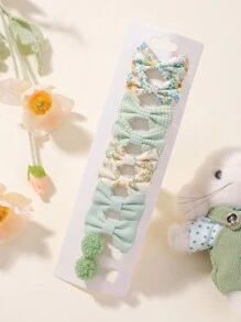 Bộ 10 kẹp tóc nơ dễ thương cho trẻ em mùa tựu trường, che phủ toàn bộ, phù hợp với mọi mùa - Nhiều màu - Xem 6