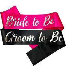 2 piezas Faja "Novia que será" y faja "Novio que será", suministros para despedida de soltera, regalos para fiesta de compromiso, fajas para fiesta de ducha nupcial, decoraciones para despedida de soltero - Multicolor - Ver 10