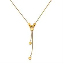 18k Titanium Steel Gold And Silver Pull-Out Ball Beads Retro Design High-End Long Sweater Chain - Gold - View 6