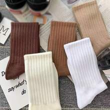 6-Piece Set Of Neutral Socks - Solid Color, Spring Thin Edition Ankle Socks Comfortable, Suitable For Casual And Sports Wear - Sweat Absorbing, Odor Proof, Lightweight Solid Color Unisex - 混色 - 查看 2