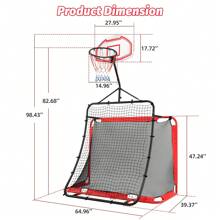 All-In-One Outdoor Sports Set With Football Net, Baseball Net, 3-In-1 Combo Outdoor Sports Center With Soccer Goal, Lacrosse Net, Segmart Heavy-Duty Basketball Hoop With Durable Net, Metal Frame - Black - View 3