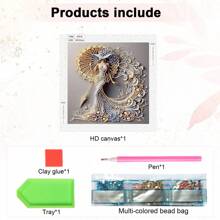 1PC 5D Special Shaped Diamond Painting Kit - Charming Goddess Design, Unique Crystal Rhinestone Diamond Art Set For Beginners And Adults, Perfect For Home Wall Decor And Holiday Gifts - Coffee Brown - View 4