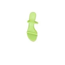 Schutz Taliah Lime Green Double Straps Slip On Open Toe Stiletto Heel Sandals
