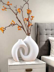 2 piezas Conjunto creativo de pareja para decoración del hogar, Jarrón de combinación de tamaño grande y mediano, Ornamento de mesa interior, Apropiado para decoración interior, Se puede usar en las cuatro estaciones