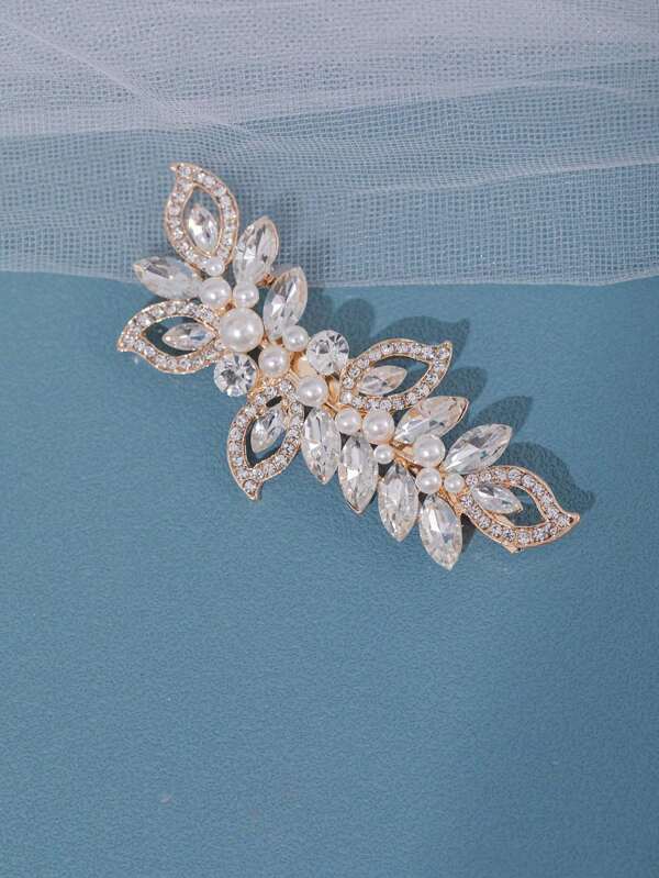 مشبك شعر أنيق للنساء مرصع بأحجار الراين اللامعة والخرز الاصطناعي - مناسب للعرائس والحفلات والأناقة اليومية، مشابك شعر، مظهر حفلات