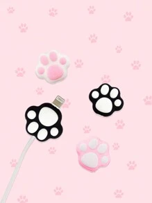 1pc Cute Cat Paw Charging Cable Protector, Charger Protector Cover With Anti-Fracture Design And Silicone Cable Sleeve, Compatible With IPhone 18/20W Fast Charger, Compatible With IPhone 16/15/14 Series Cable Organizer