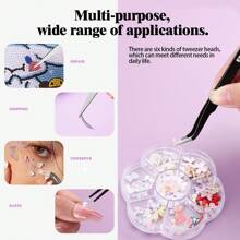 6 Pcs Stainless Steel ESD Precision Tweezers, Multipurpose Fine Tip Bent Tweezers Anti-Static Tweezers For Phone Repair, Eyelash Extension, Nail Art, DIY Small Items Picking, Tools For Men