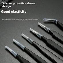 6 Pcs Stainless Steel ESD Precision Tweezers, Multipurpose Fine Tip Bent Tweezers Anti-Static Tweezers For Phone Repair, Eyelash Extension, Nail Art, DIY Small Items Picking, Tools For Men