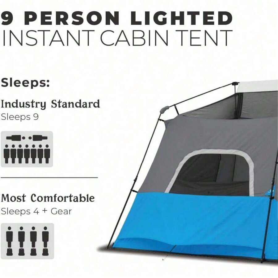 Quick-Open Tent | Portable Large Family Cabin Multi-Room Camping Tent ...