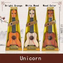 1PC Kids Toy Classical Ukulele Guitar Musical Instrument, ABS Plastic Material, BrownTeach Little Kids Basic Rhythm, Strumming And Other Musical Skills. Encourage Kids To Develop Auditory And Creative Skills, Made Of Abs Plastic Material.