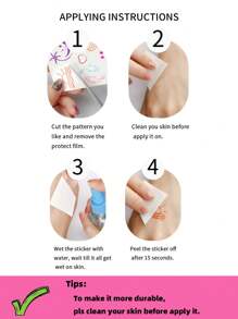 6pcs Golden Butterfly, Heart, Star & Dot Realistic Temporary Tattoos, Easy To Apply & Remove, Waterproof & Sweat-Proof, Lasting 3-5 Days, Suitable For Festivals, Parties & Masquerade