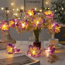 1 Peça Luz de Corda em Forma de Flor de Jasmim LED, Iluminação Decorativa para Casamento, Festa de Feriado, Decoração Doméstica