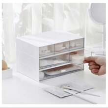 Desk Organizer With 6 Drawers, Makeup Organizer, Plastic Cosmetic Organizer, Bathroom Organization Boxes, Desktop Storage Box(White)