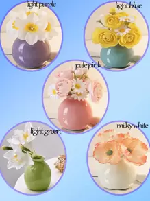 1 Peça, Mini, Vaso de Boca Larga, Vaso Cerâmico, Flores Artificiais para Quarto, Flores Secas Decorativas, Decorações de Mesa, Decorações para Casa, Adereços de Foto