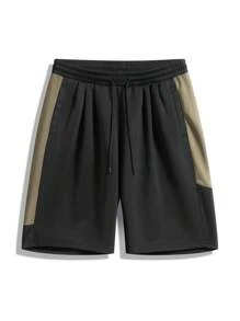 Plus Size Men's Casual Patchwork Shorts, Suitable For Summer