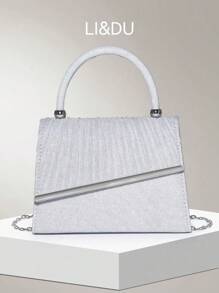 Thanh lịch Và Tuyệt đẹp Long lanh Hình vuông Túi đeo chéo Với Kim loại Đồ trang trí Cho đám cưới , Yến tiệc , Đặc biệt Dịp - Bạc - Xem 1